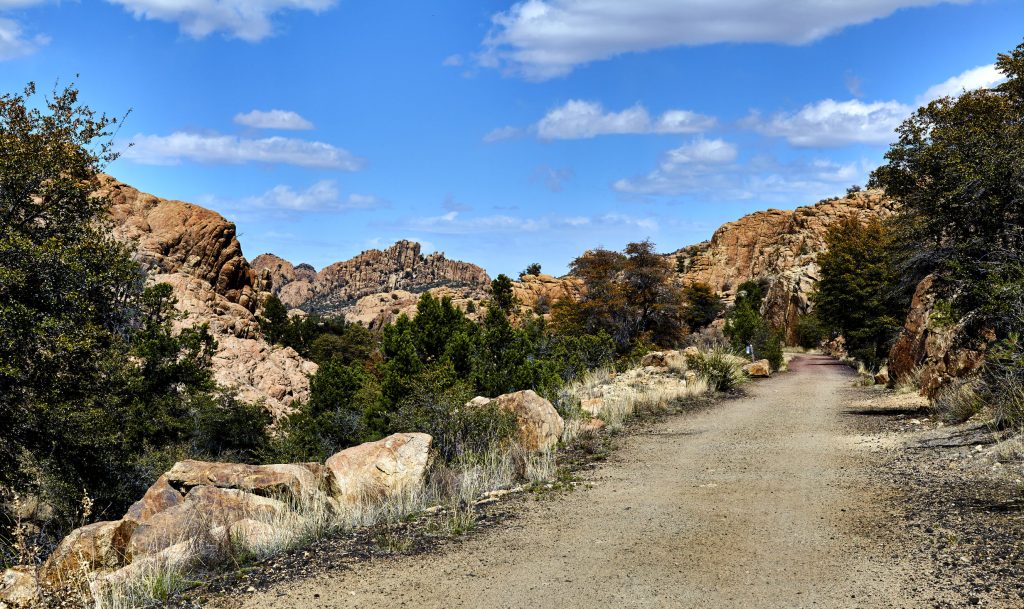 56737612 - bike and hiking trail in granite dells of prescott, arizona usa