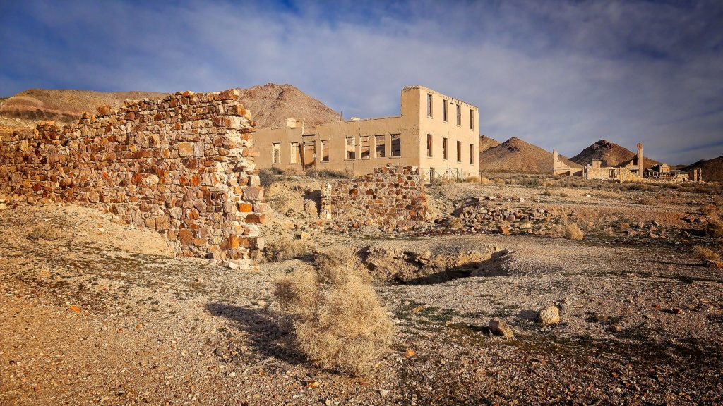 54124400 - ruins of the rhyolite ghost town near death valley